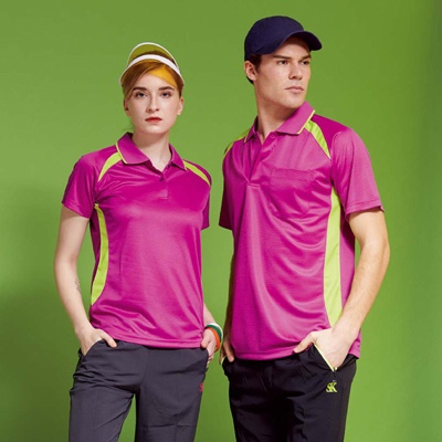 信-吸濕排汗短袖POLO衫（紫、紅橘、螢光粉、螢光綠色）